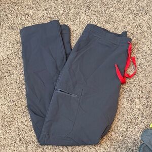Figs Women's Navy Cargo Pants with Red Accents